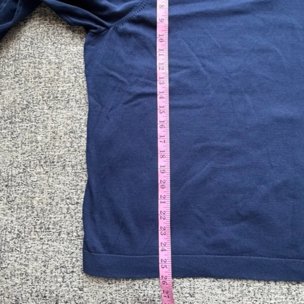 Lands' End Supima‎ Cotton Sweater Women 1X Blue Crewneck Lightweight Pullover